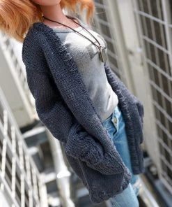 D2 Baggy Knit Cardigan (Ash Blue) Apparel