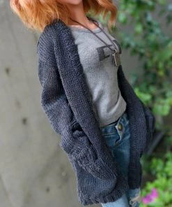 D2 Baggy Knit Cardigan (Ash Blue) Apparel