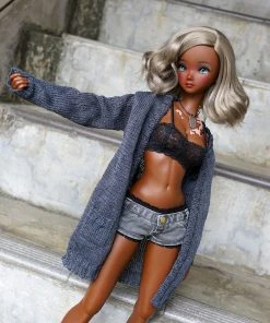 D2 Baggy Knit Cardigan (Ash Blue) Apparel