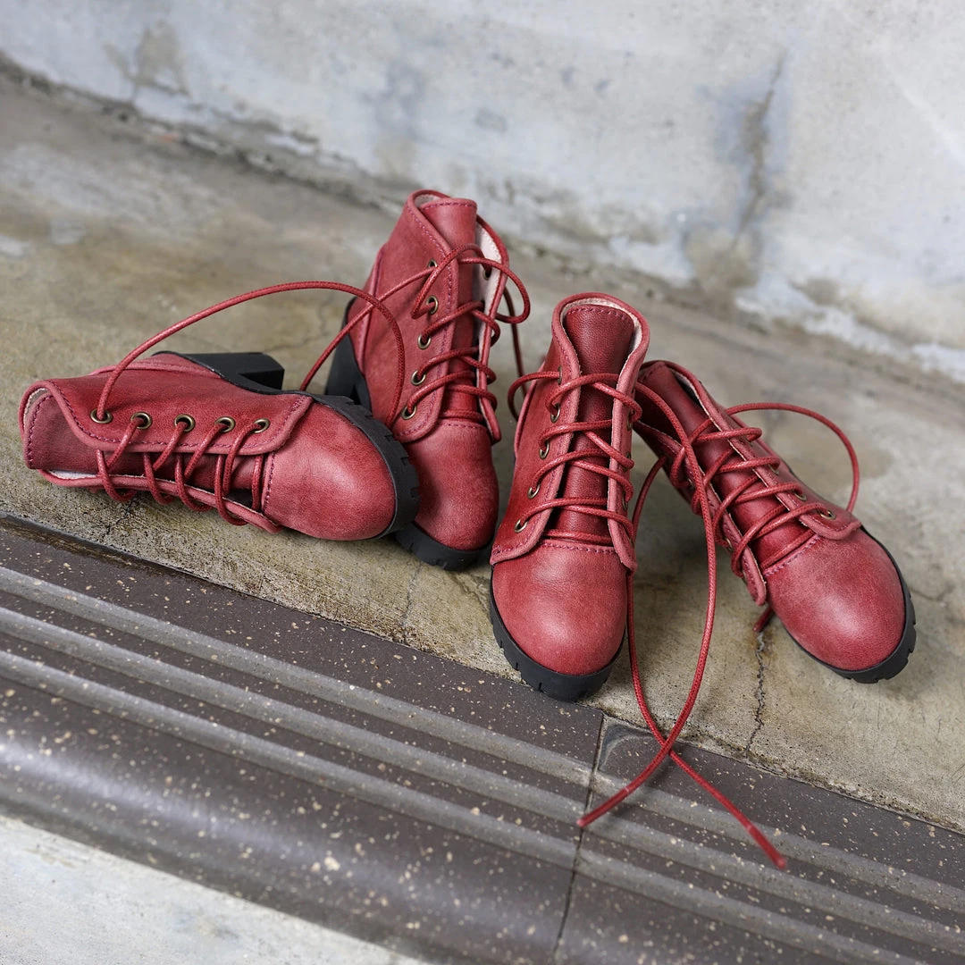 KL Lace Boots (Wine Red)