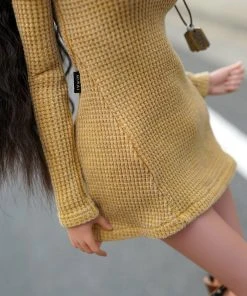 D2 Cold Shoulder Sweater (Beam Me Up Yellow) Secret Stuff