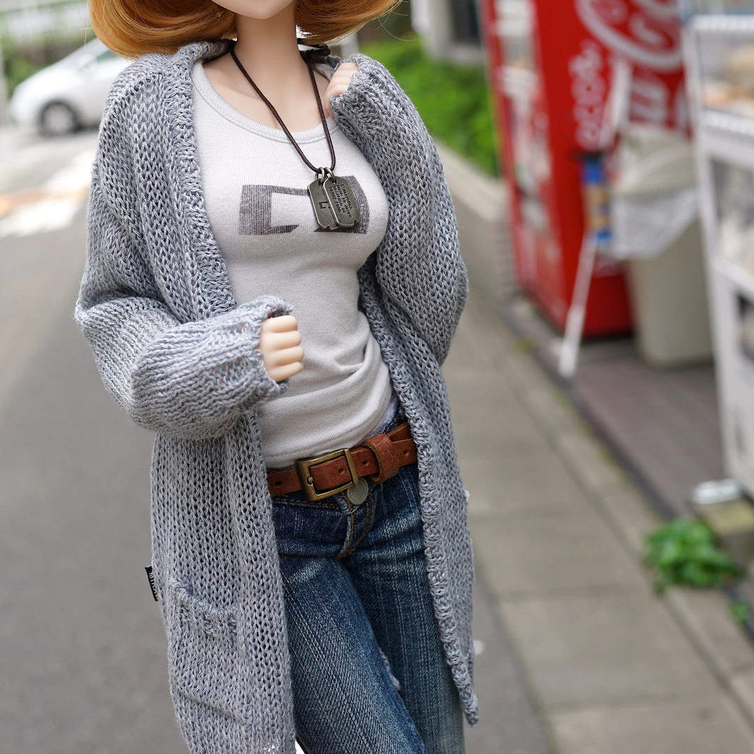 D2 Baggy Knit Cardigan (Pastel Blue)