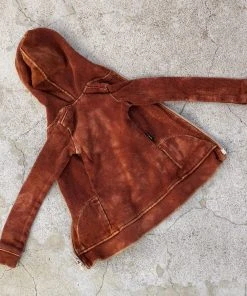 D2 Hooded Zip Cardigan (Rusty Brown)