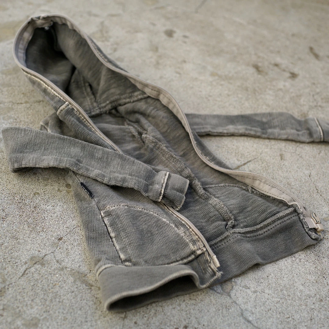 D2 Hooded Zip Cardigan (Ash Gray)