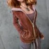 D2 Hooded Zip Cardigan (Rusty Brown)