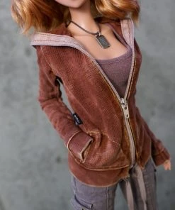 D2 Hooded Zip Cardigan (Rusty Brown)