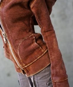 D2 Hooded Zip Cardigan (Rusty Brown)