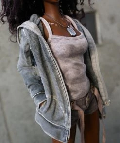 D2 Hooded Zip Cardigan (Ash Gray)