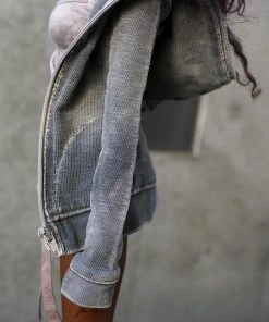 D2 Hooded Zip Cardigan (Ash Gray)