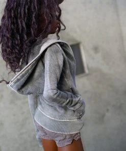 D2 Hooded Zip Cardigan (Ash Gray)