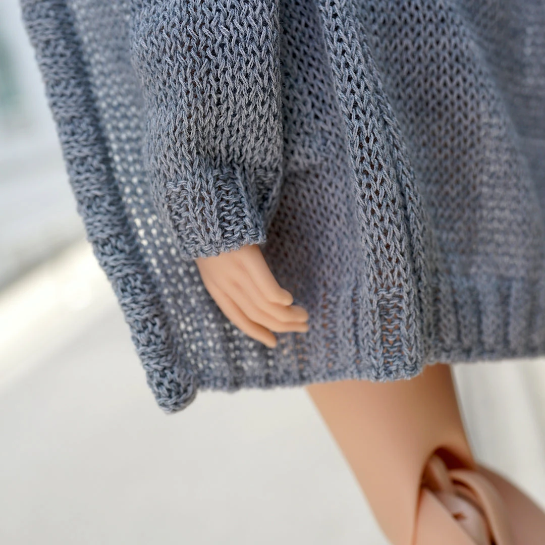 D2 Baggy Knit Cardigan (Pastel Blue)